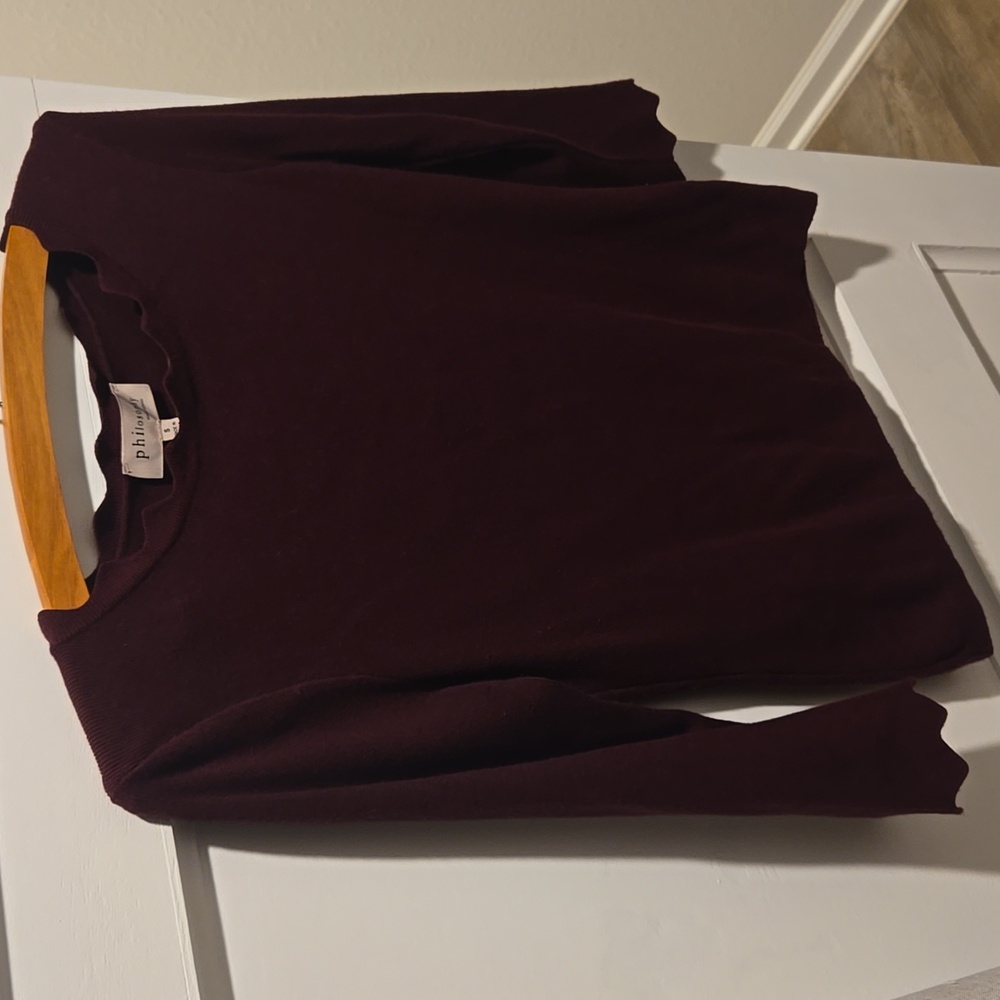Philosophy Rich Burgundy Knit Top - Picture 9 of 14
